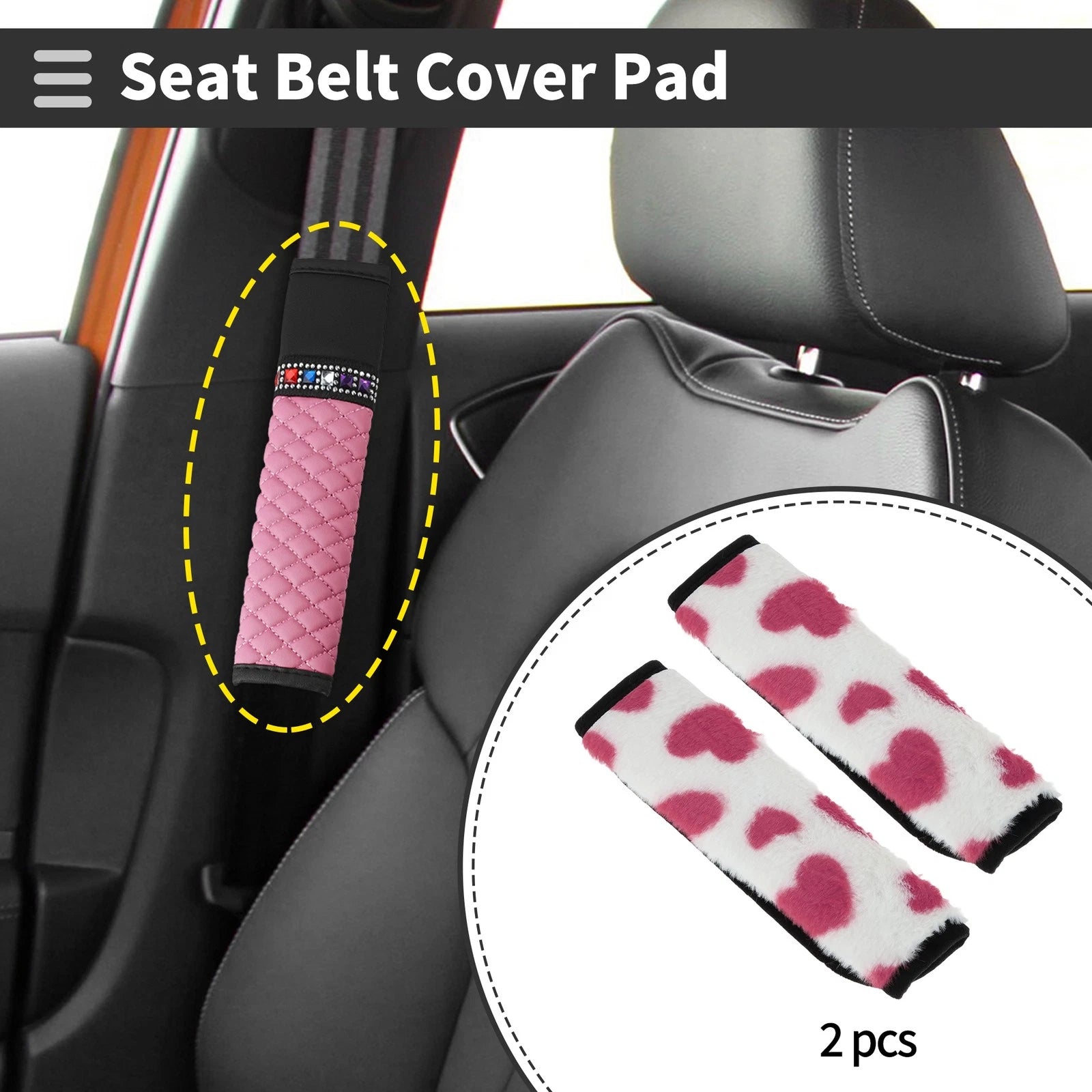 Seat Belt Cover Pad for Universal Fit (23cm)