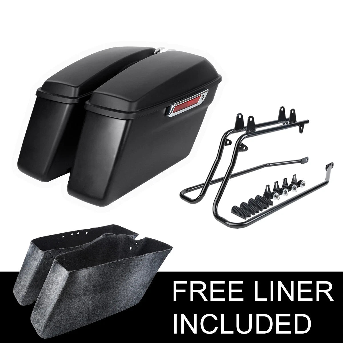 Matte Hard Saddlebags Conversion Bracket for Harley Softail Fatboy (1984–2017)