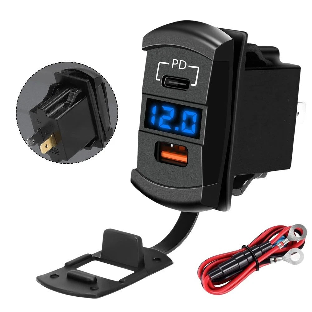 Dual USB Car Charger with Fast Charging and Digital Display Screen
