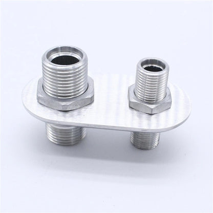 2-Port Billet Aluminum Firewall Heater A/C Bulkhead Connector Fitting 181152-100