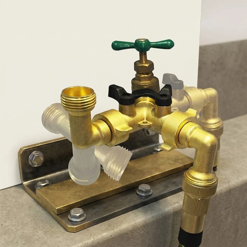 Brass Single-Way Elbow Valve for Garden Use (Tool-Free Installation)