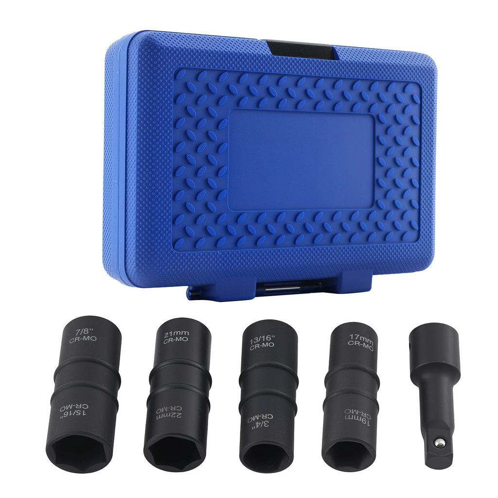 5PC Flip Impact Socket Set 17-22mm for 1/2" Drive