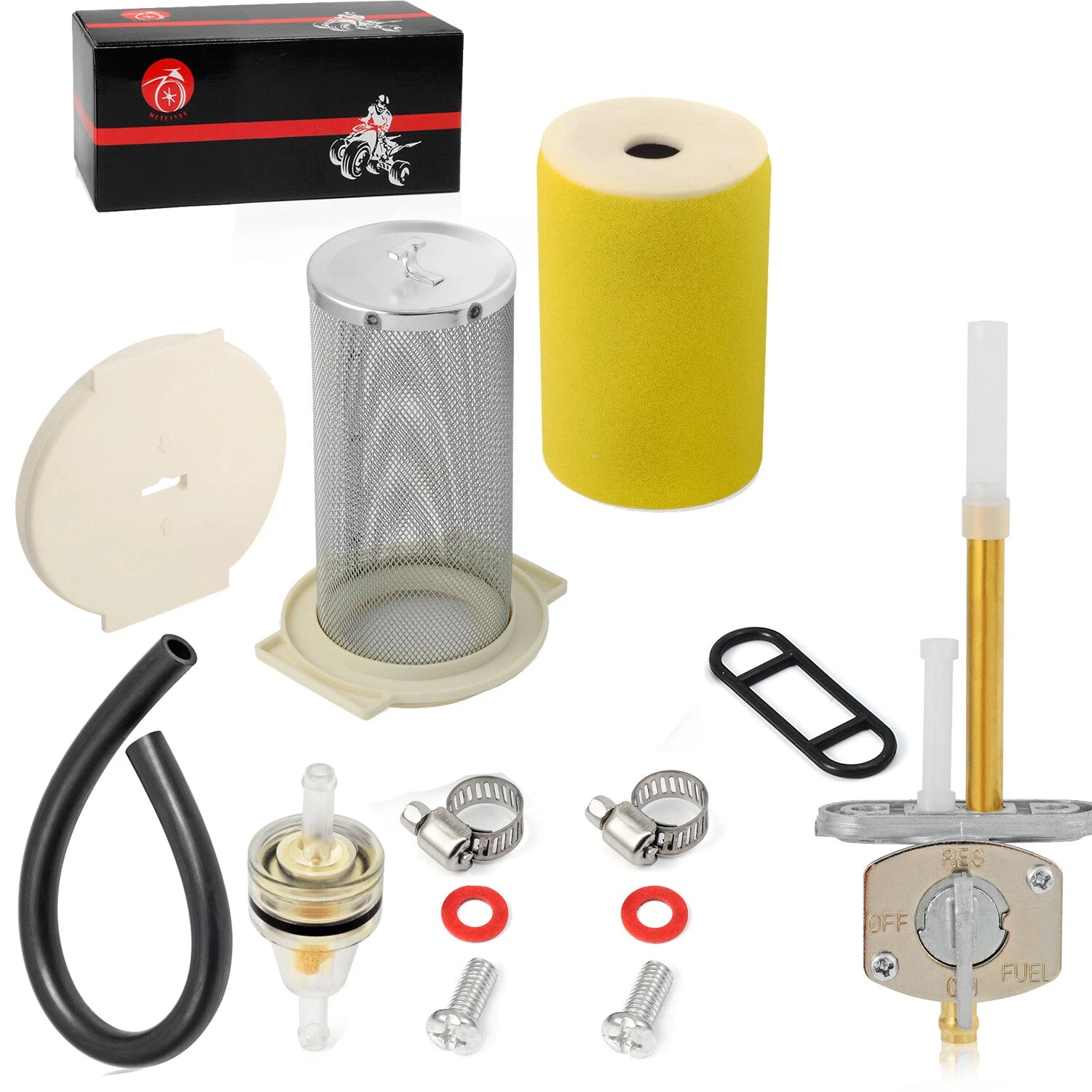 Air Filter & End Cap Fuel Valve Petcock for Yamaha Kodiak 400 4WD (1993–1999)