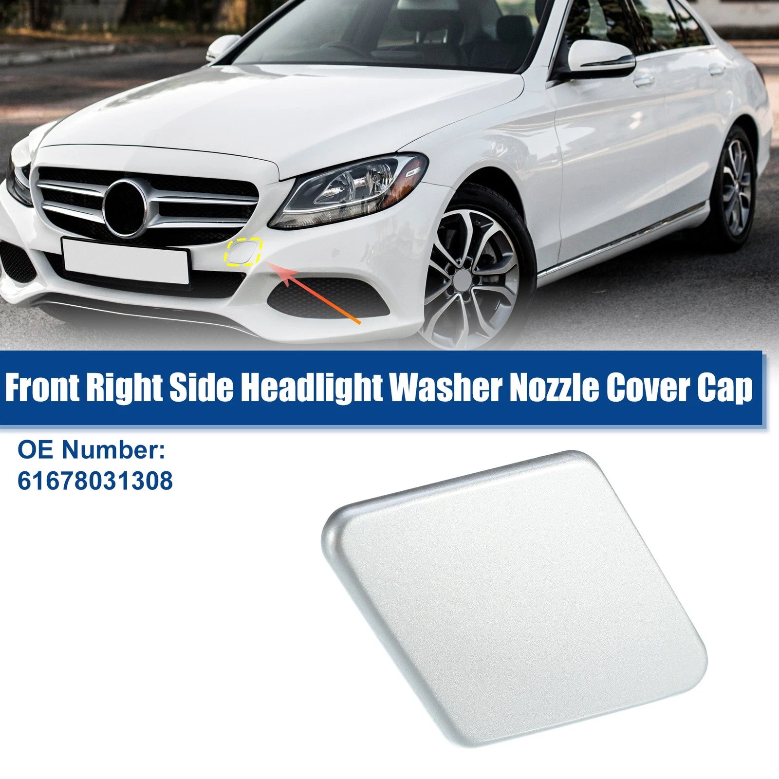 Right Front Headlight Washer Nozzle Cover Replacement for BMW 3 Series (2013–2019)