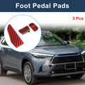 3 Pc Automatic Foot Accelerator Pedal Covers for Toyota Corolla Cross (2018–2024) Red