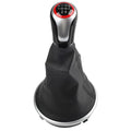 Black Leather Shift Knob with Bracket for Skoda For Fabia MK2 Vehicles