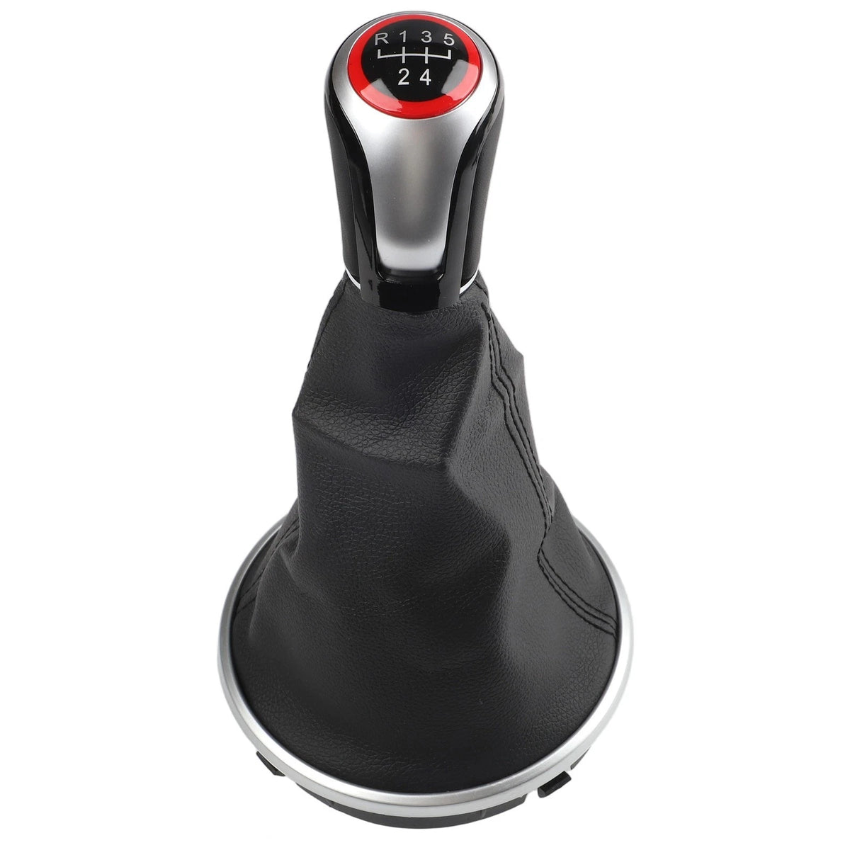 Black Leather Shift Knob with Bracket for Skoda For Fabia MK2 Vehicles