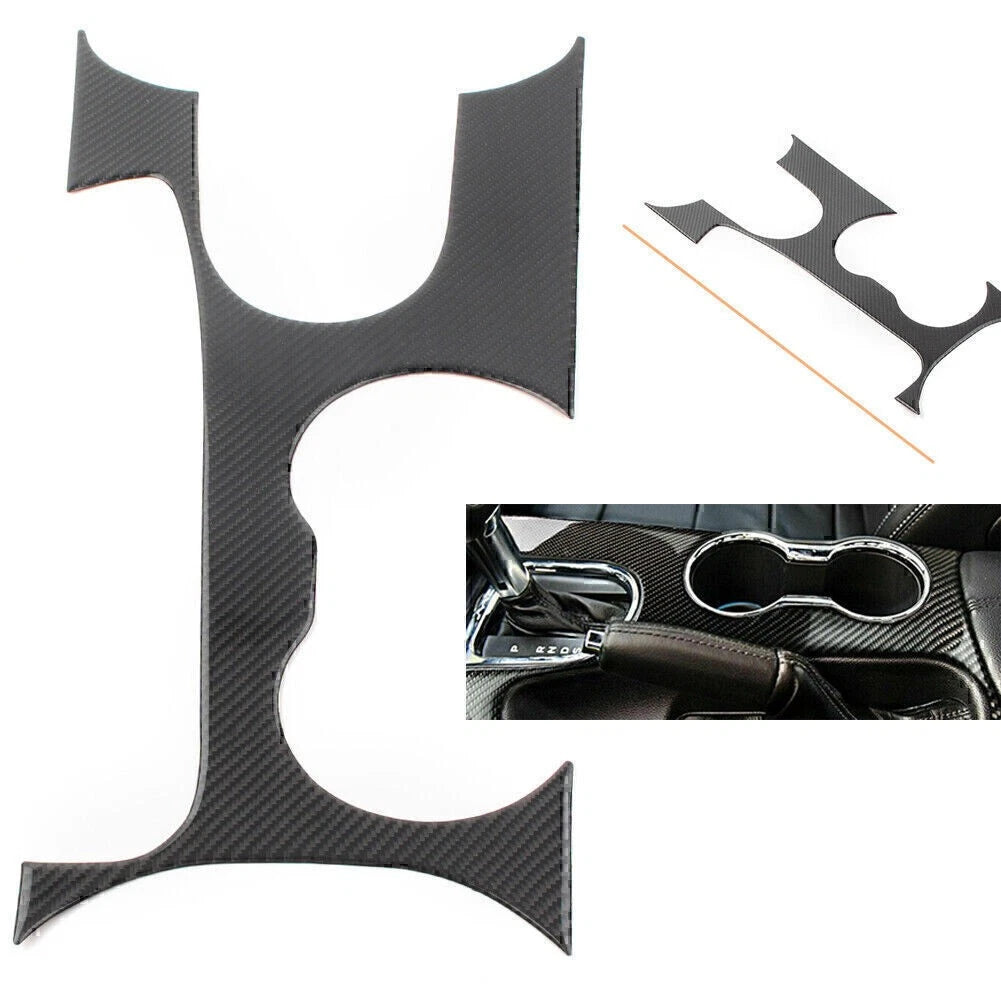 Carbon Fiber Interior Gear Shift Panel Cover Trim for Ford Mustang (2015–2019)