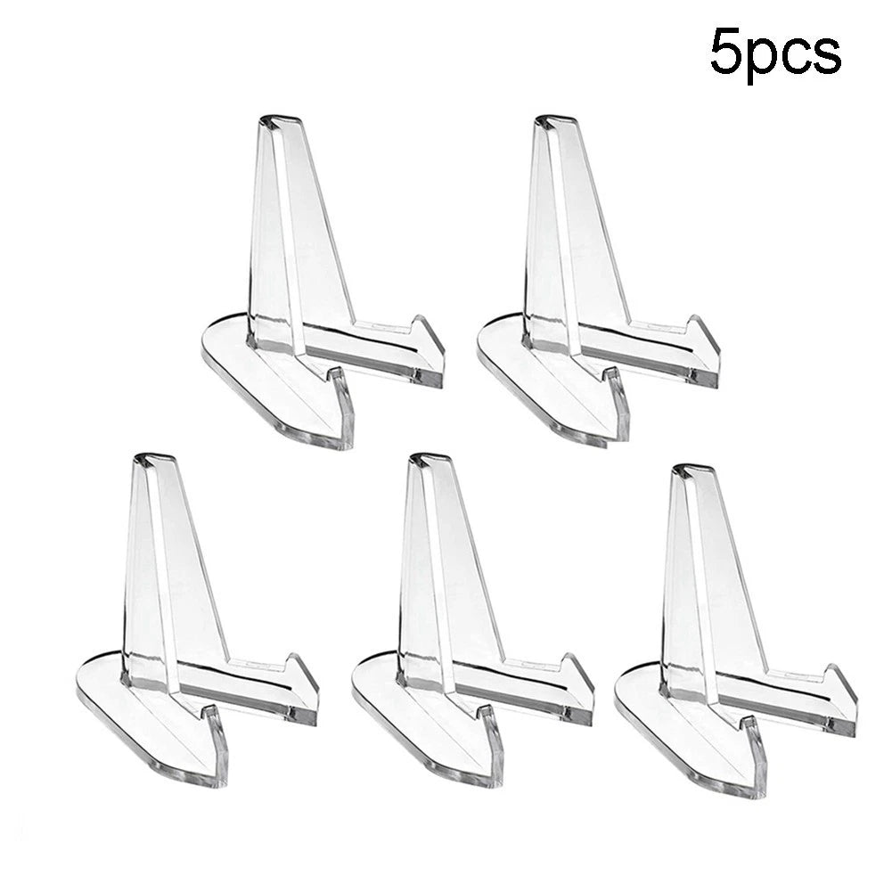 Set of 5 Transparent Display Stands for Small Plates