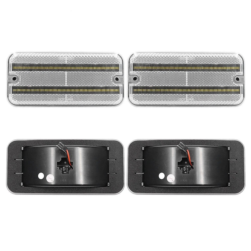 Set of 4 Clear White LED Side Marker Lights for Chevy G10 G20 GMC G1500 G2500 (1985–1995)