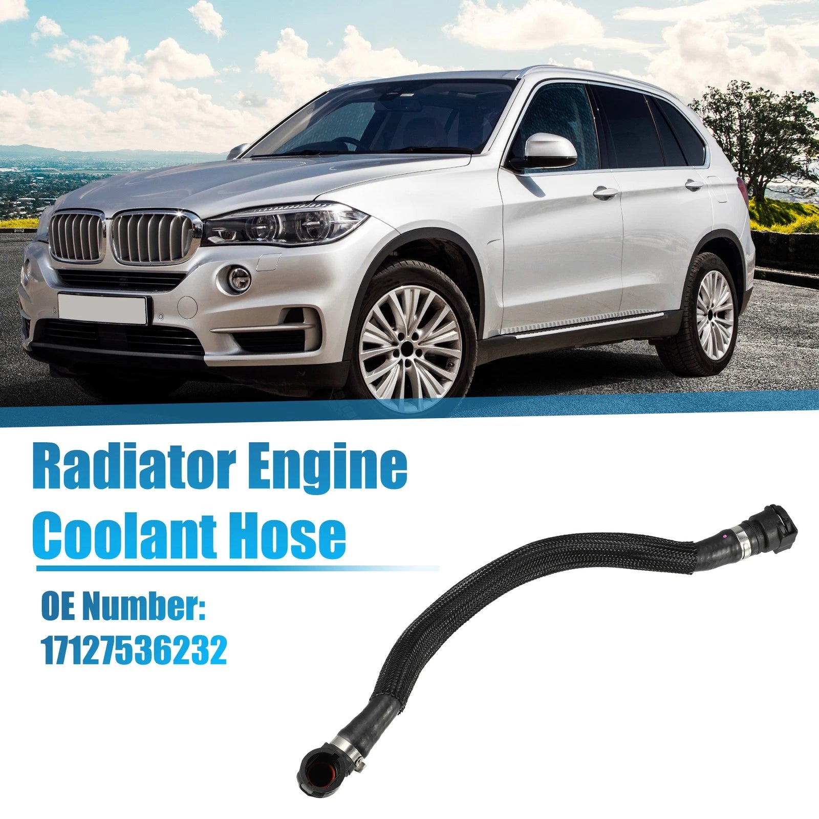 Coolant Hose Reservoir Radiator Hose Replacement for BMW X5 4.8i (2007–2008)