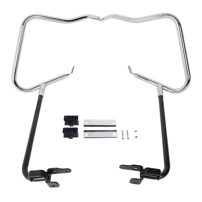 Chrome/Black Saddlebag Guards for Harley Touring (2014–2024)