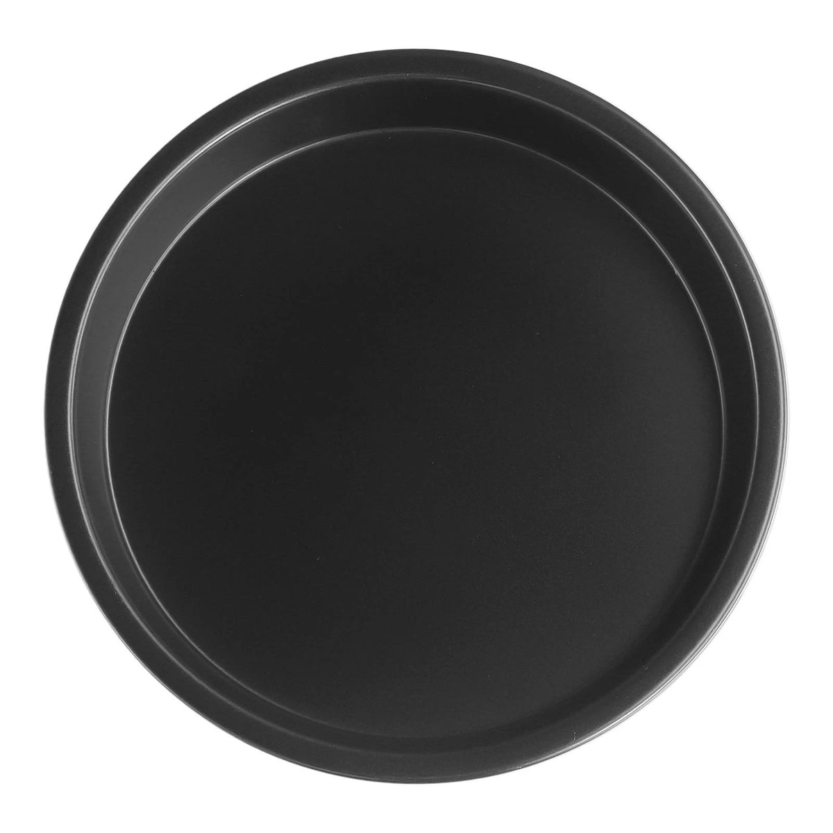 Set of 2 Pizza Pan Trays 6-10In Black Carbon Chip Dish
