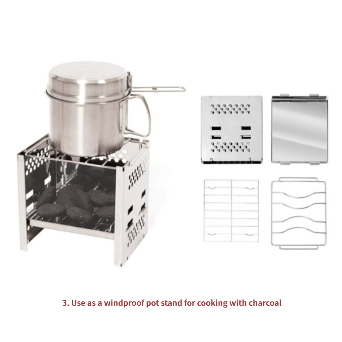 Portable Foldable Grill Rack for Picnic Cooking