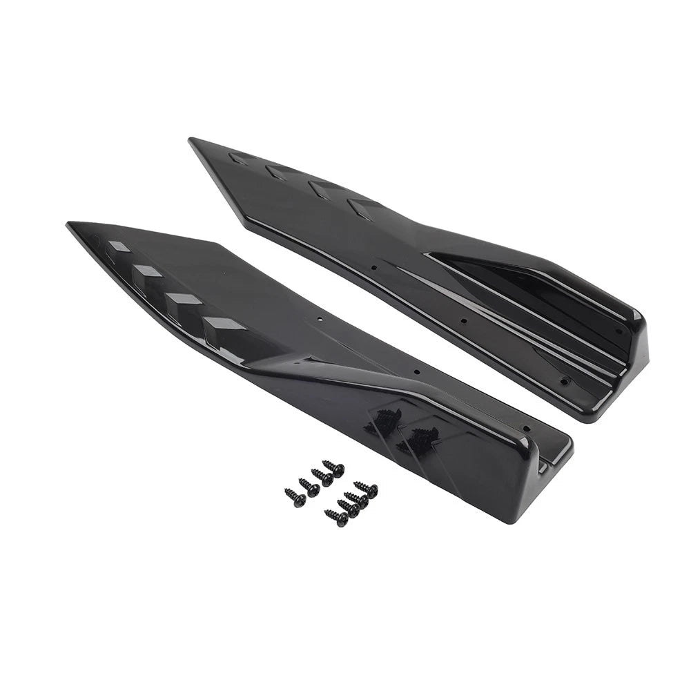 2x Blk Universal Car Rear Bumper Strip Lip Spoiler Diffuser Scratch Protector