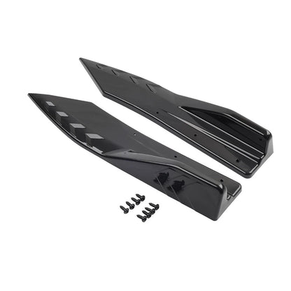 2x Blk Universal Car Rear Bumper Strip Lip Spoiler Diffuser Scratch Protector