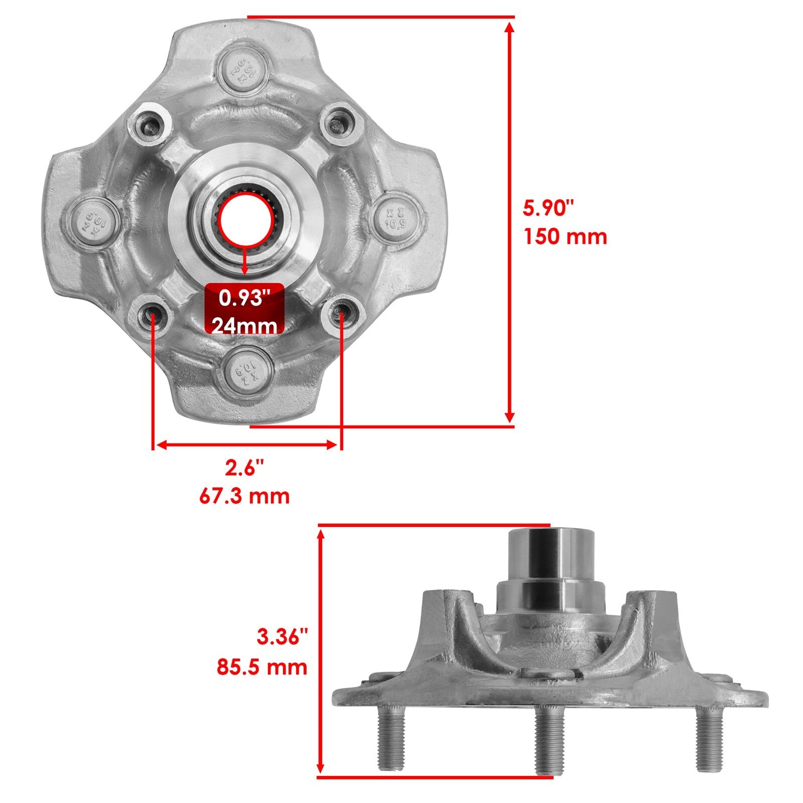 Front Wheel Hub Replacement for Honda Rubicon 500 TRX500 (2005–2006) Left/Right