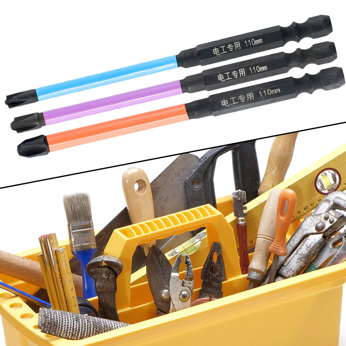 Magnetic Slotted Cross Screwdriver Bit Set for Electrician PH1 PH2 PH3