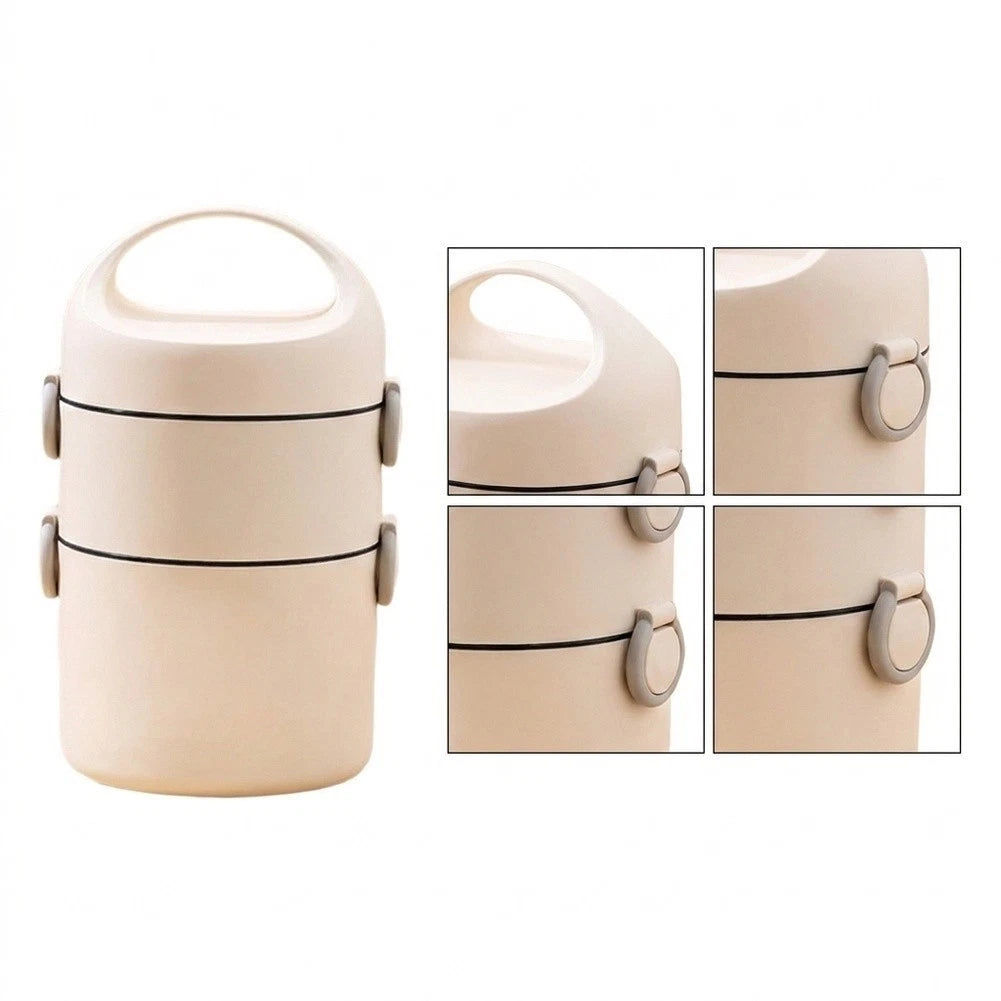 Set of 2 Insulated Lunch Containers 304 Stainless Steel Stackable
