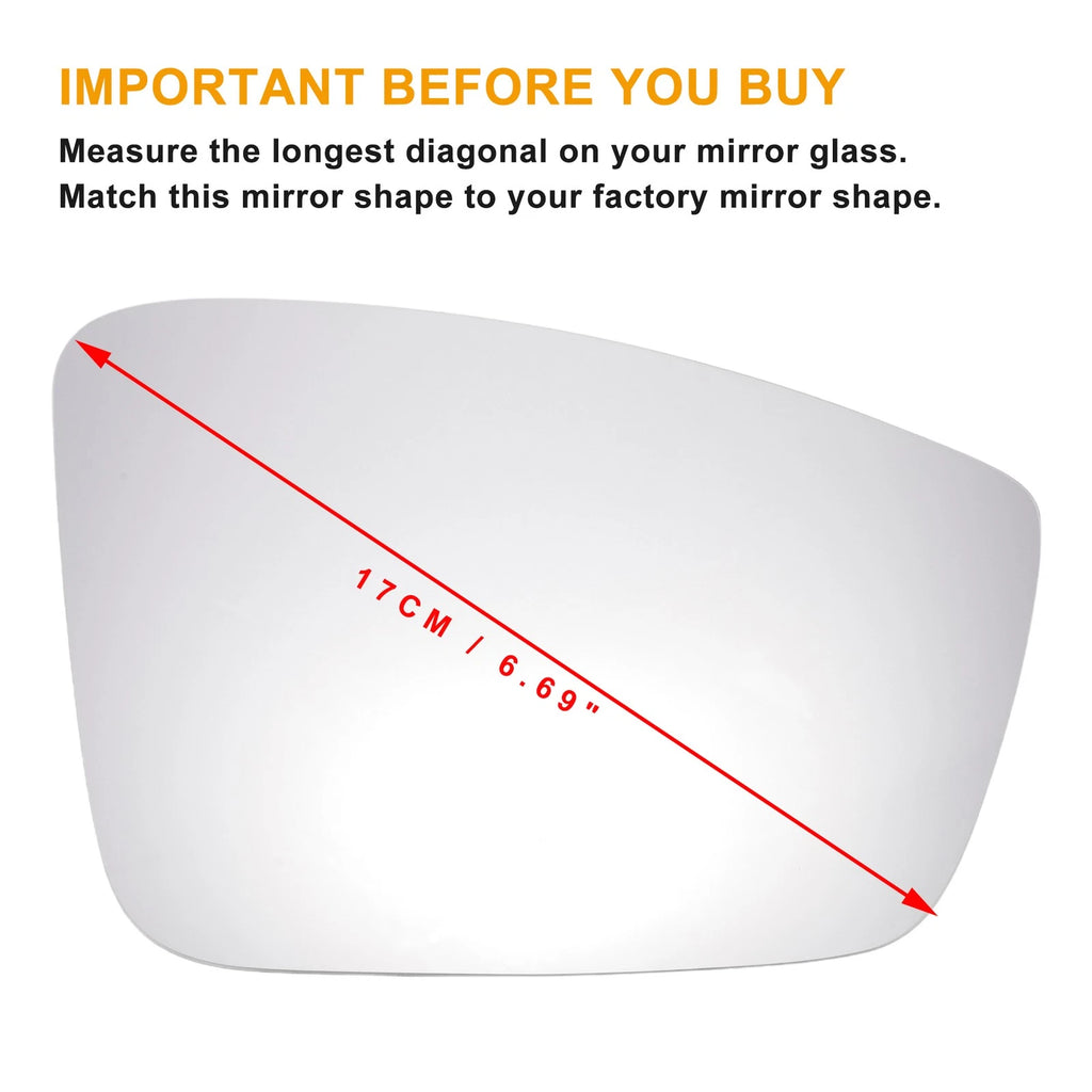 Right Mirror Glass Non Heated Replacement for Seat Mii (2012–2019)