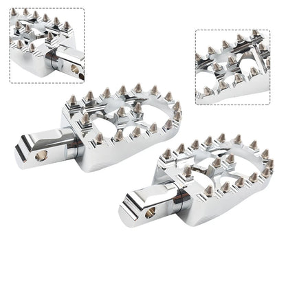 MX Style Wide Foot Pegs for Harley Softail (2018–2023) - Chrome