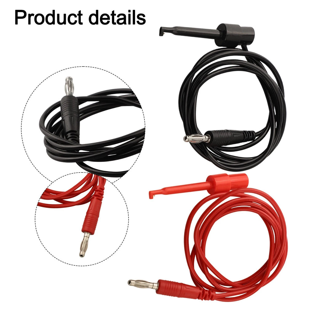 Banana Connector Test Hook Clips Leads for Electrical Testing (500V 5A)