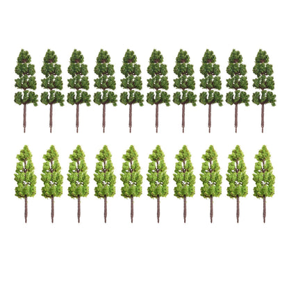 Set of 4 Mini Desk Garden Layout Scale Model Trees