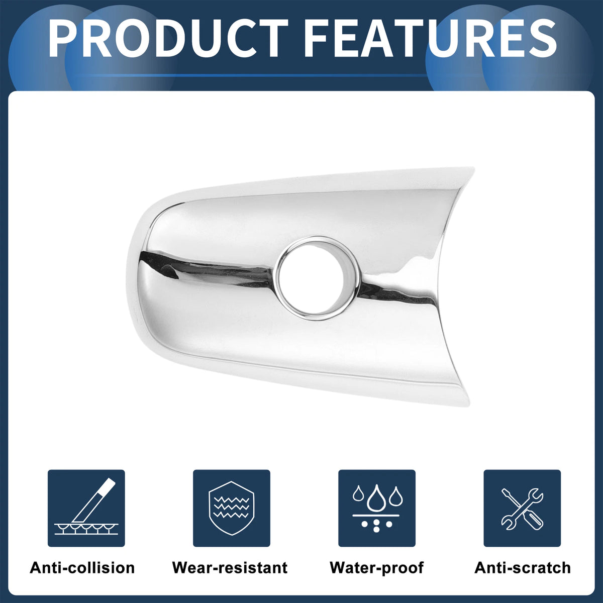Door Handle Cover Front Left No. 806461BA0A for Infiniti QX60 (2014–2019) Silver Tone