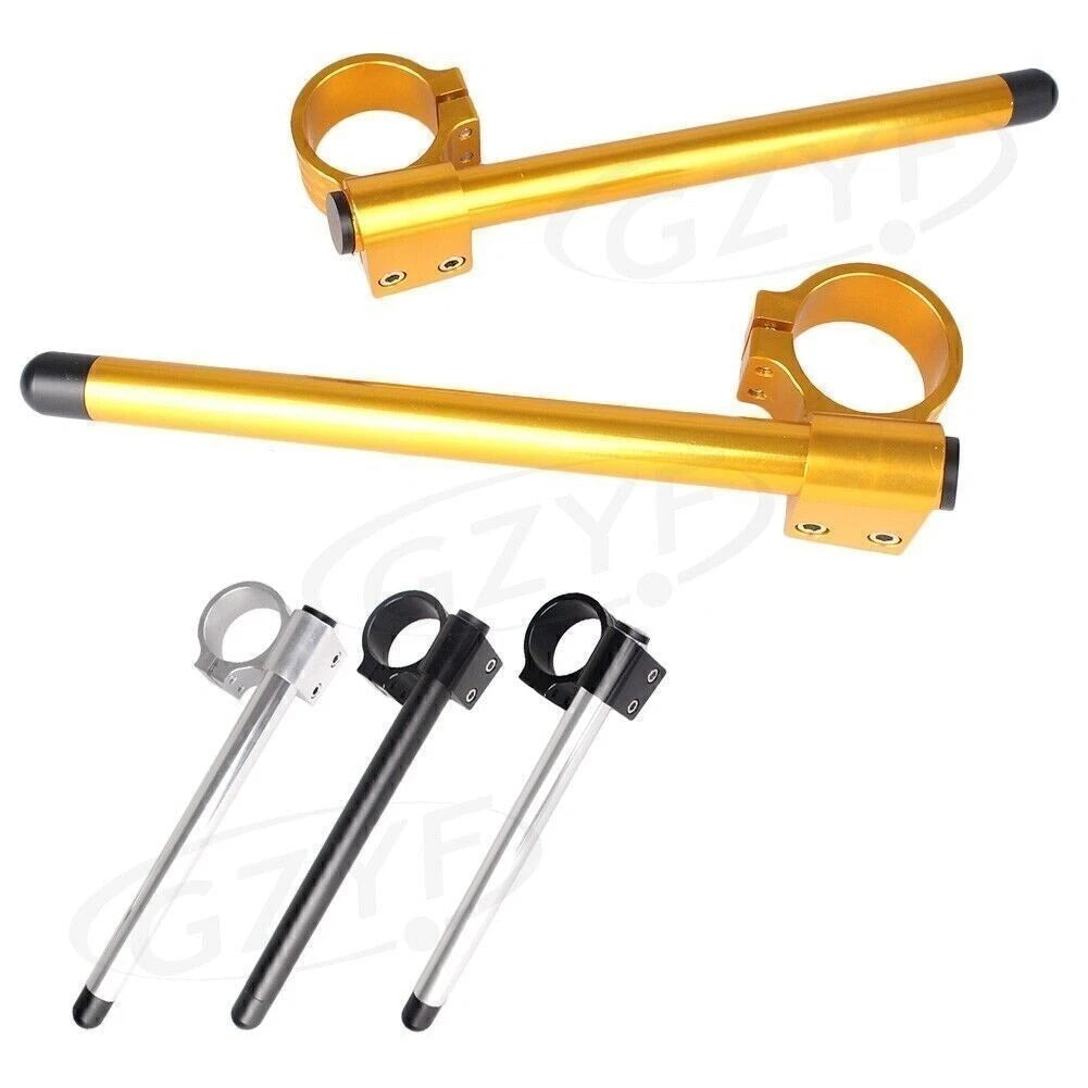 Clip On Handlebar for Motorcycle (51MM Fork Tube, Black/Silver/Gold)