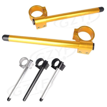 Clip On Handlebar for Motorcycle (51MM Fork Tube, Black/Silver/Gold)