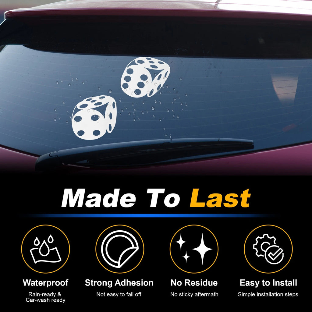 Reflective Bumper Decal for - White Dice