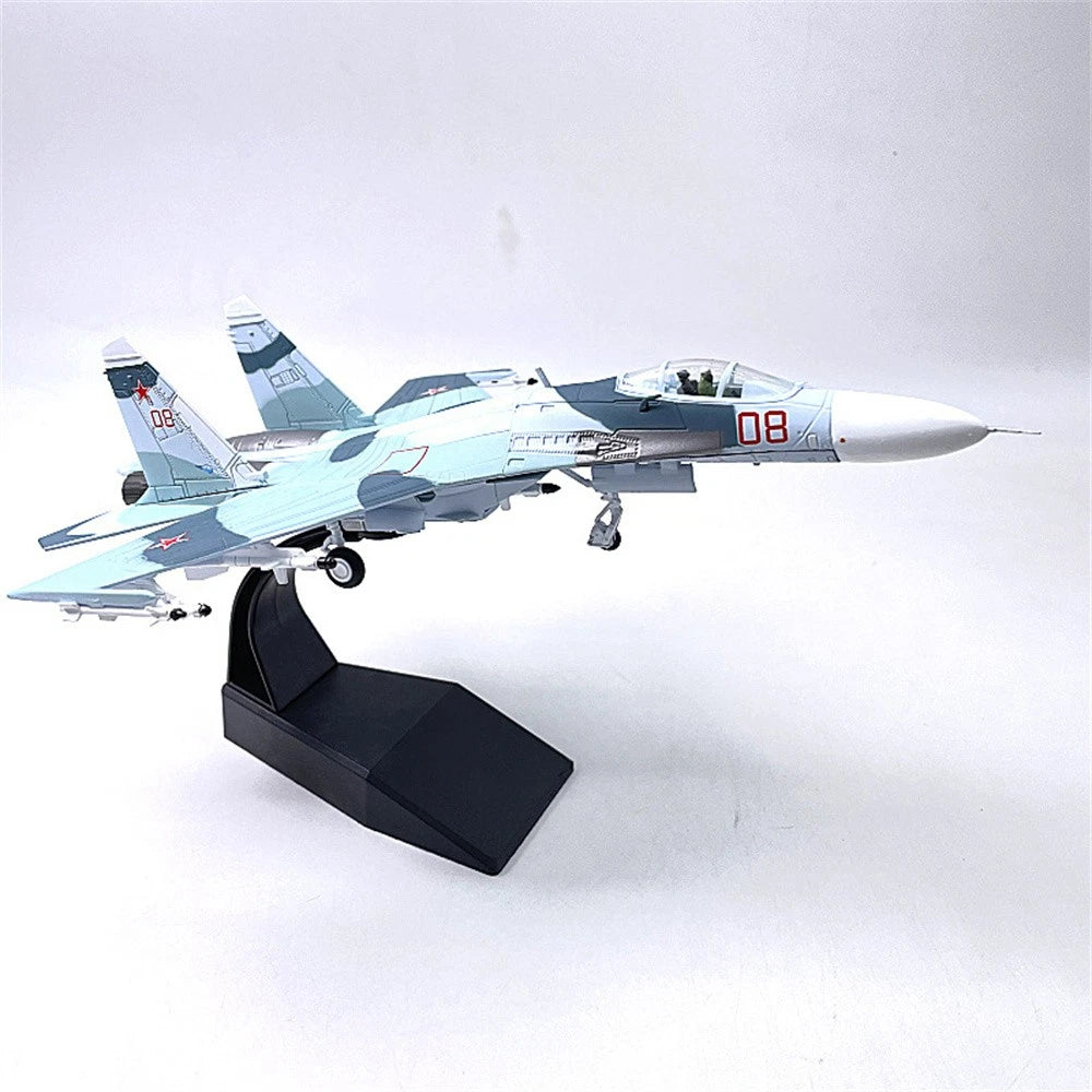 SU-27 Metal Aircraft Model Exhibition Ornament (1/100 Scale)
