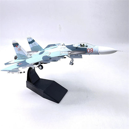SU-27 Metal Aircraft Model Exhibition Ornament (1/100 Scale)