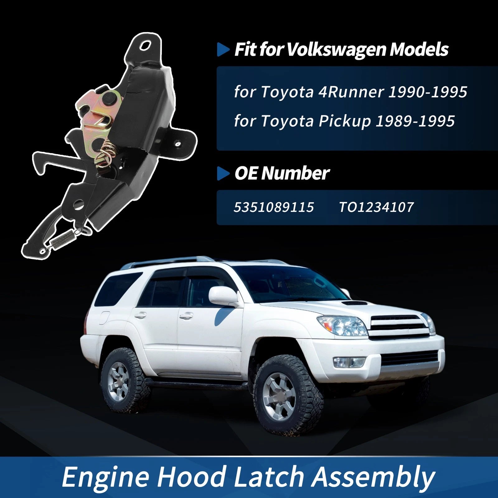 Hood Latch Assembly for Toyota 4Runner (1990–1995)
