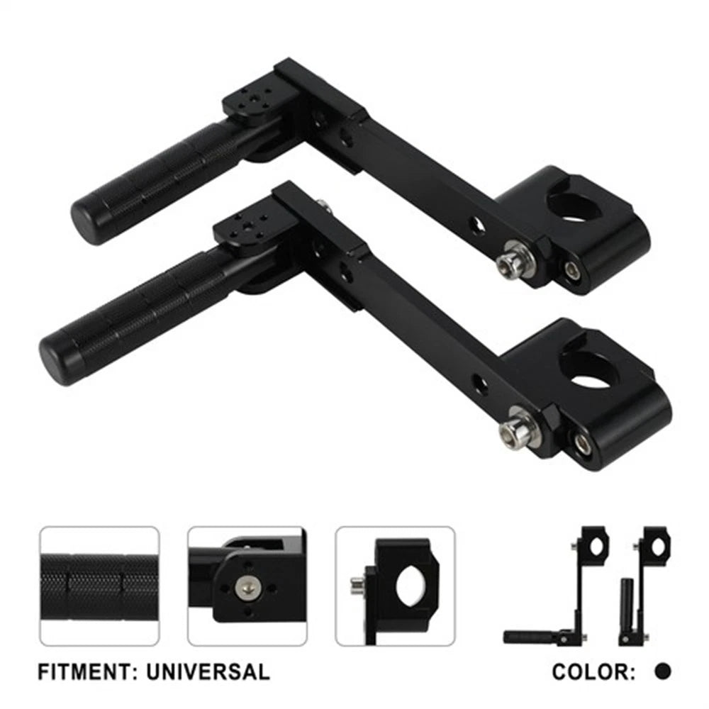 2x Motorcycle Adjustable Highway Foot Pegs Pedals For 7/8"-1.25" Crash Bar Mount