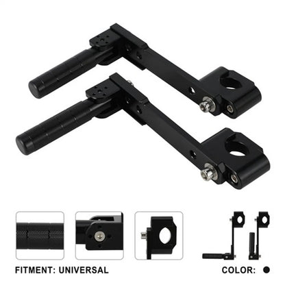 2x Motorcycle Adjustable Highway Foot Pegs Pedals For 7/8"-1.25" Crash Bar Mount