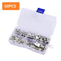60PCS Copper Ring Lug Terminals Electrical Cable Connectors for Battery