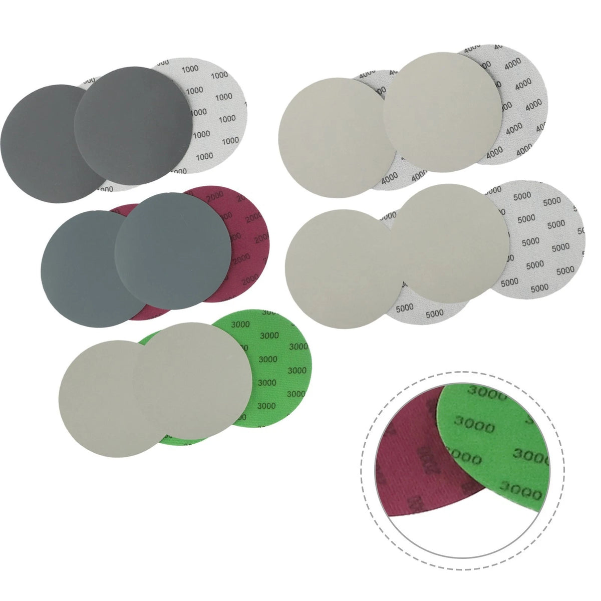 20X 5 Inch Abrasive Sanding Discs - Multiple Grit Options