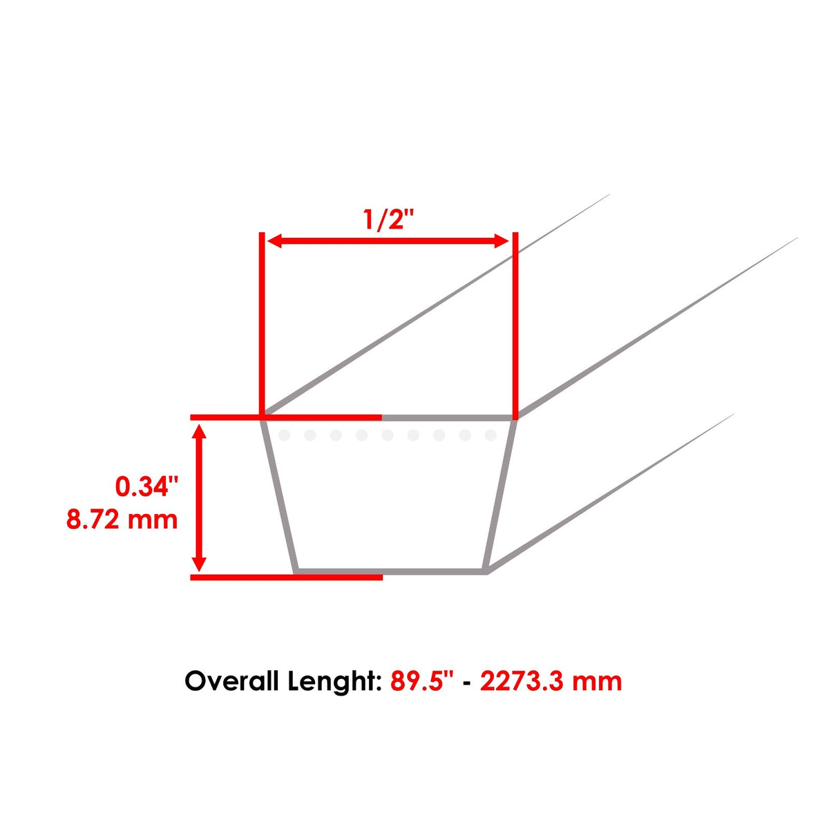 Deck Belt 42 Inch Replacement for Cub Cadet 4250 42 Deck (1988–2002)