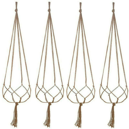 Set of 6 Macrame Plant Holders for Outdoor Pots 20 cm