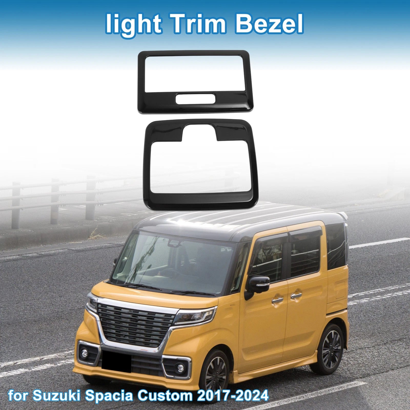 Front Row Light Trim Bezel for Suzuki Spacia Custom (2017–2024) Black