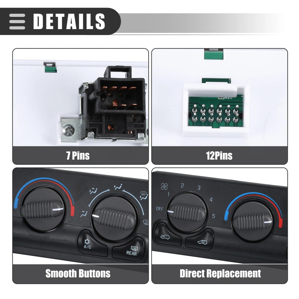 A/C Heater Climate Control Panel for Chevrolet Silverado 1500 (1999–2002)