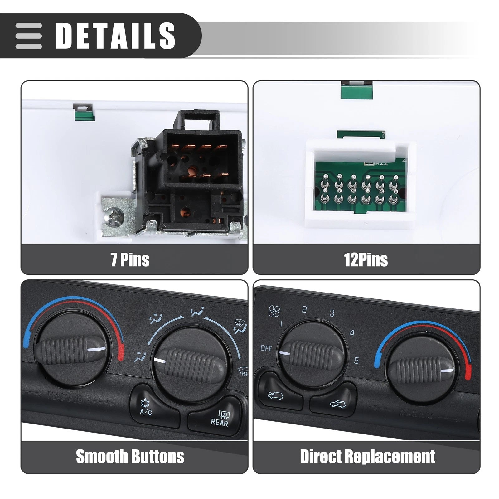A/C Heater Climate Control Panel for Chevrolet Silverado 1500 (1999–2002)