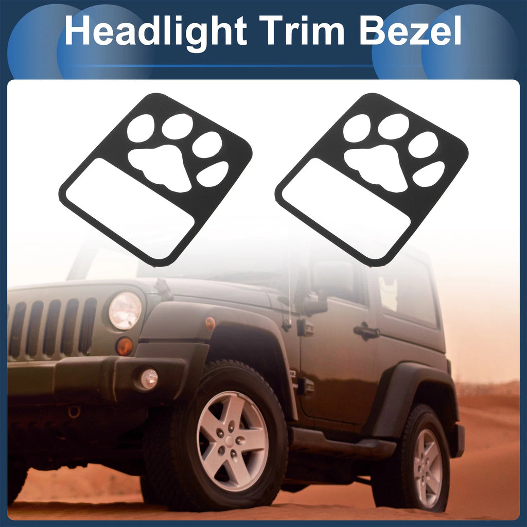 1 Pair Headlight Trim Bezel for Jeep Gladiator (2020–2023) Black