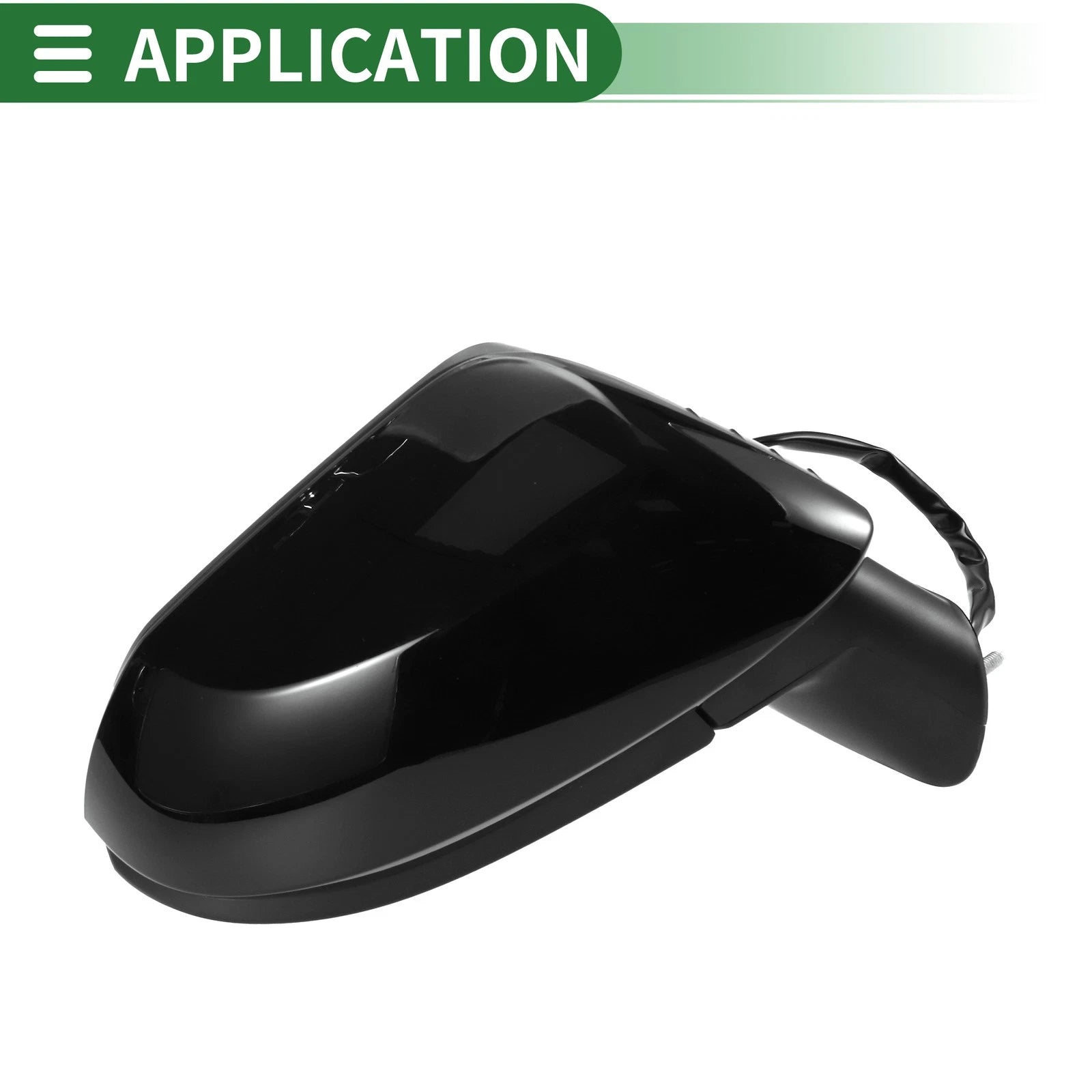Right Side Door Mirror Replacement Manual Folding Gloss Black for Toyota Corolla (2005–2015)