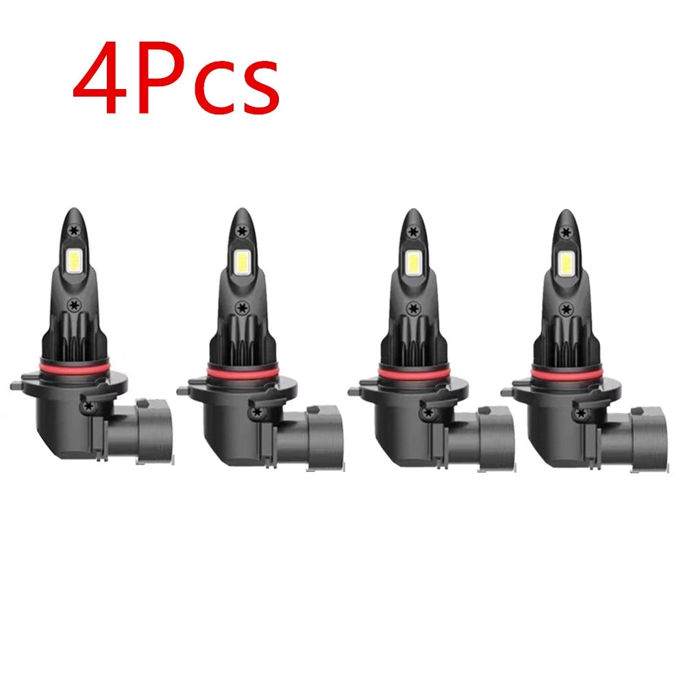 4X 6000K White LED Headlight Bulbs for ATV/UTV/Snowmobile (Universal)