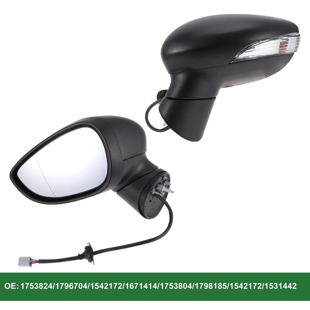 Left Side Door Mirror Replacement for Ford Fiesta Mk7 Electric Adjust Black (2009–2017)