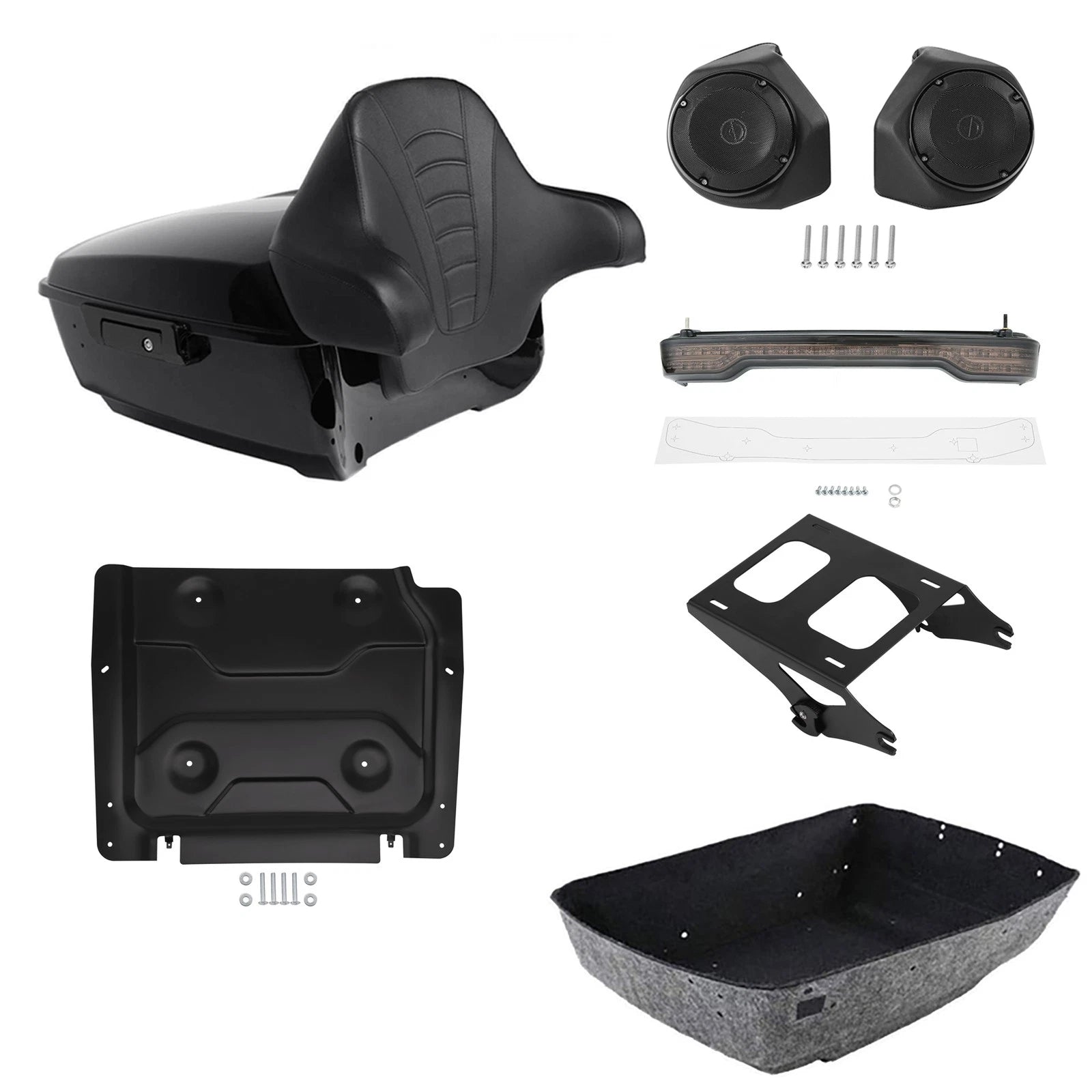 LED Backrest Speaker Mount Plate for Harley Road Glide (2014–2026)