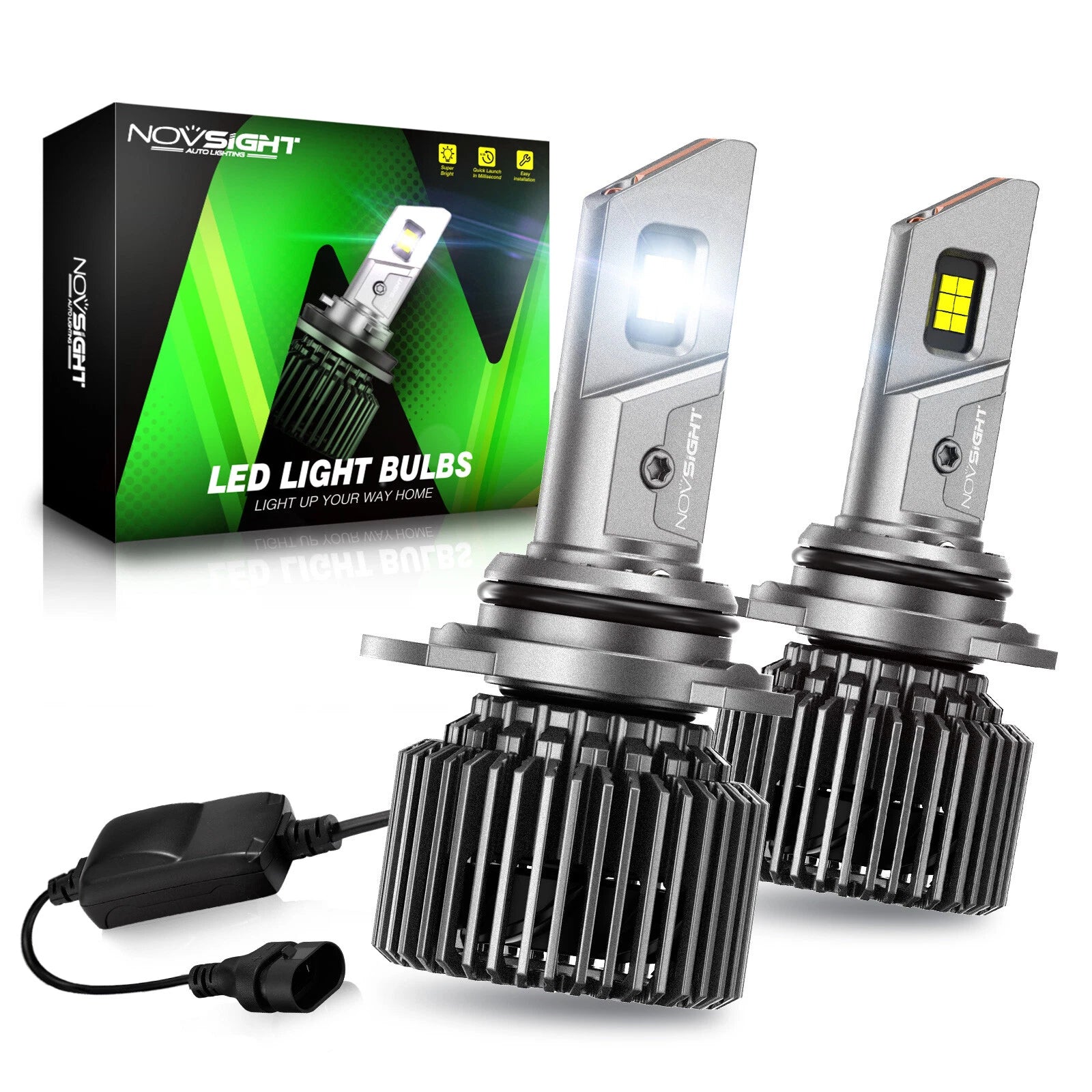 2X 9012 LED Headlight Bulbs for HIR2 (22000LM, 6500K)