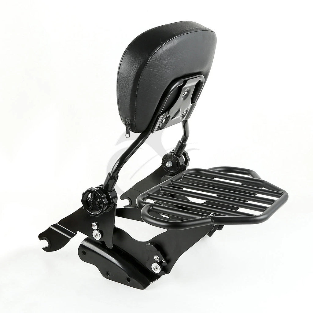 Backrest Pad Sissy Bar Rack & 4 Point Docking for Harley Touring (2009–2013)